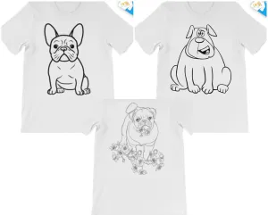 3Style Pug Dog Coloring T-Shirt, Unisex, Kids,Adults, Stay home,Christmas,Birthday,Anniversary Gift