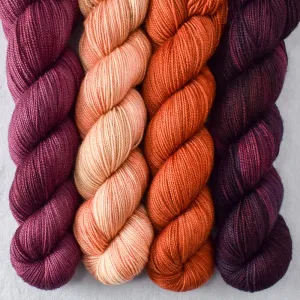 Amaranth, Glowing Lantern, Interstellar, Rosy Finch - Yummy 2-Ply Quartet - Babette