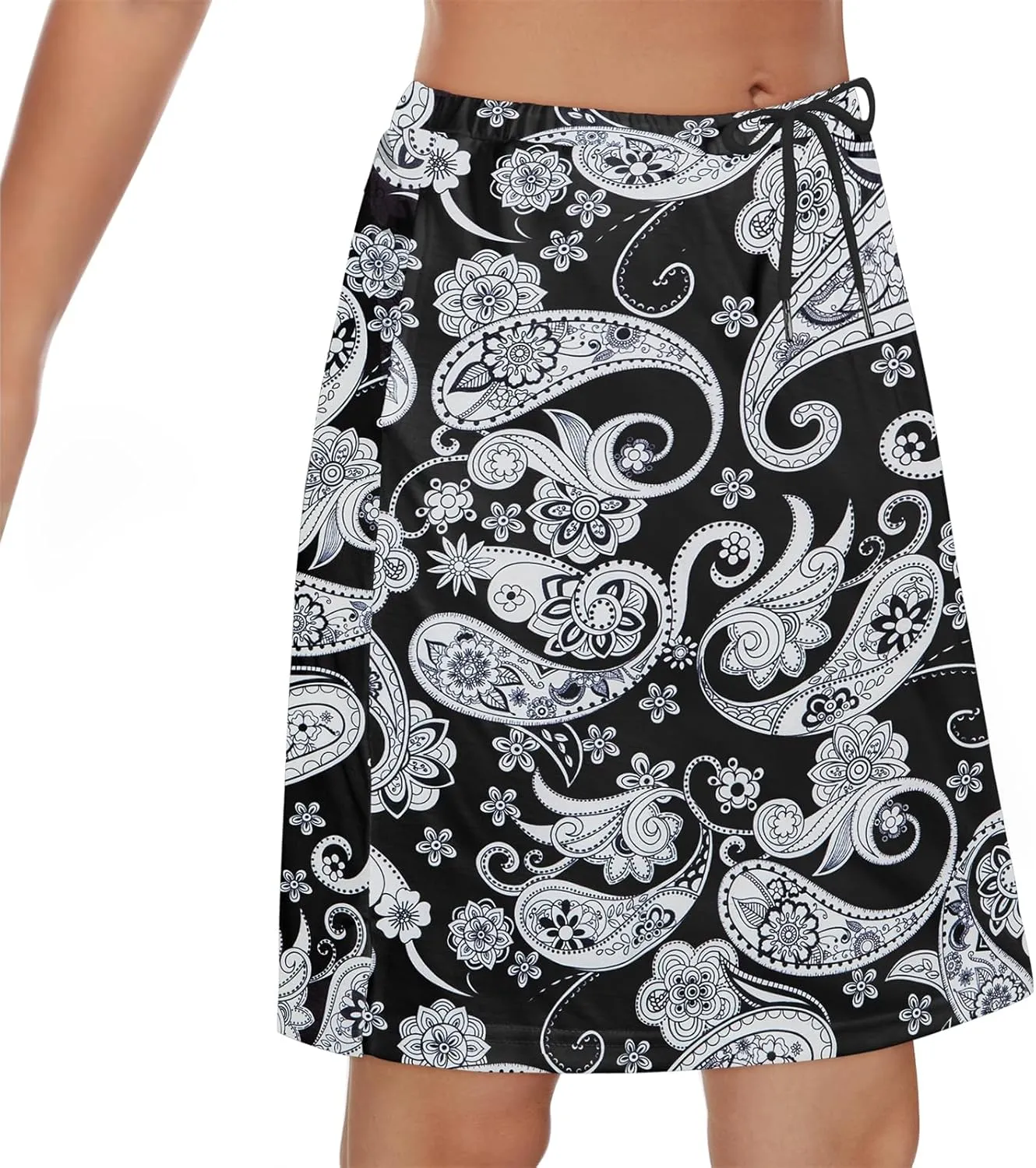 American Trends Skort for Woman with Pockets Athletic Skirt Wokout Knee Length Skirt Drawstring Waist Tennis Golf Skirt