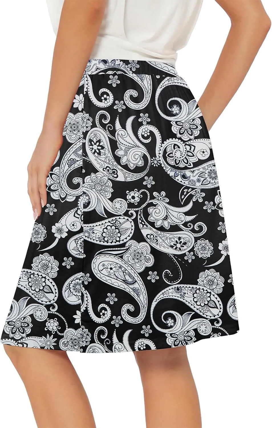 American Trends Skort for Woman with Pockets Athletic Skirt Wokout Knee Length Skirt Drawstring Waist Tennis Golf Skirt