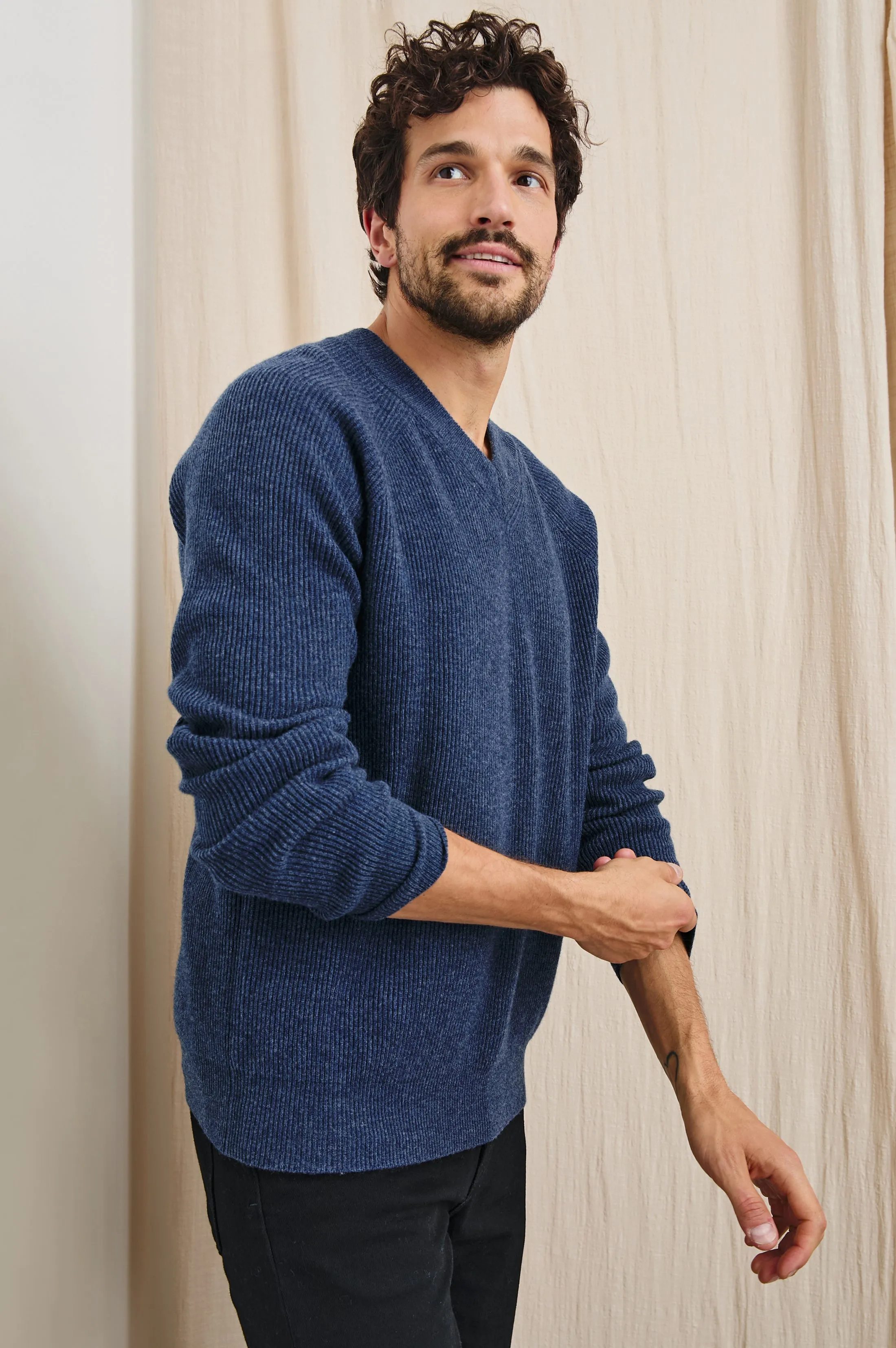 ANSEL SWEATER - BLUE MELANGE
