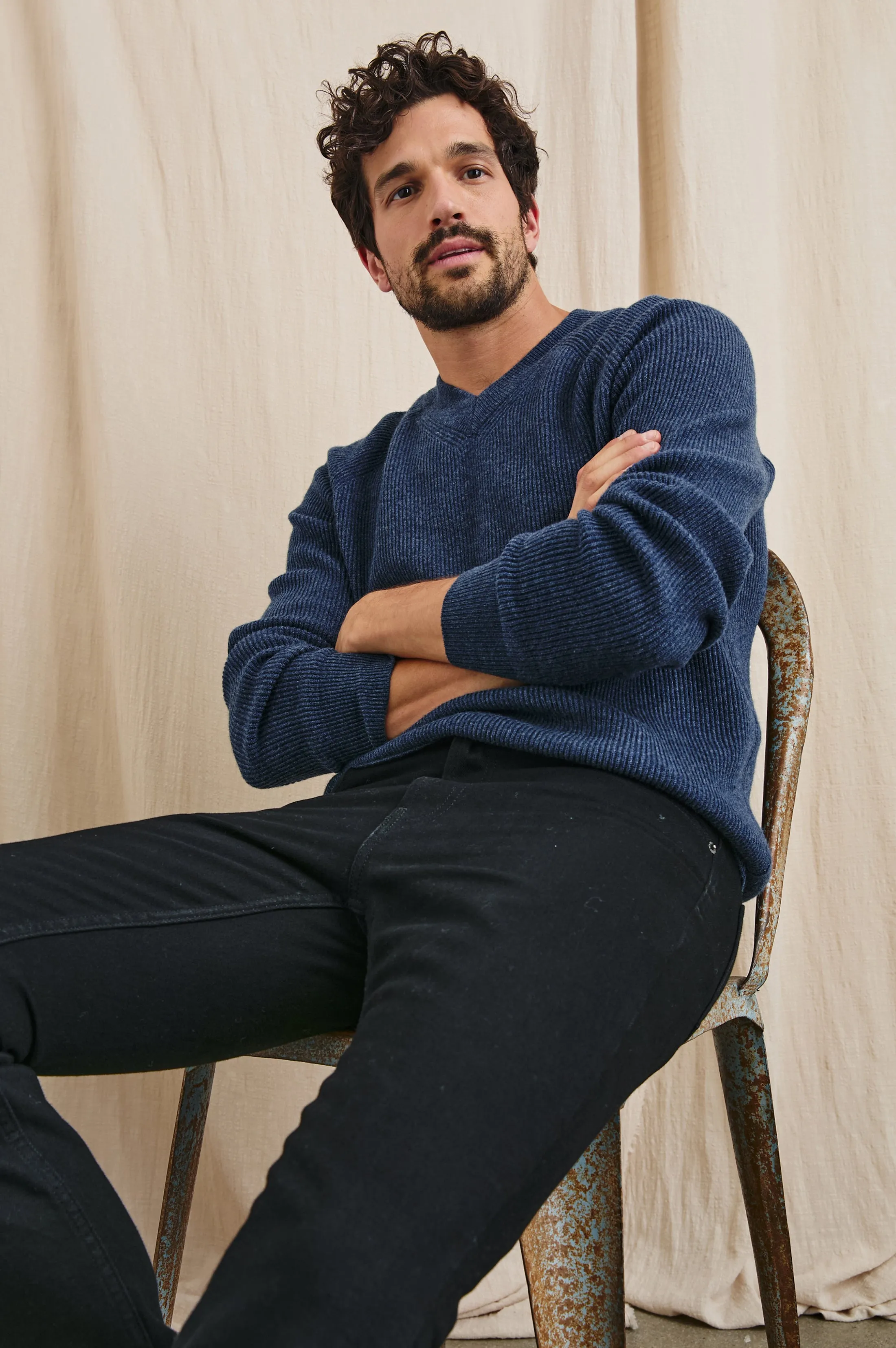 ANSEL SWEATER - BLUE MELANGE