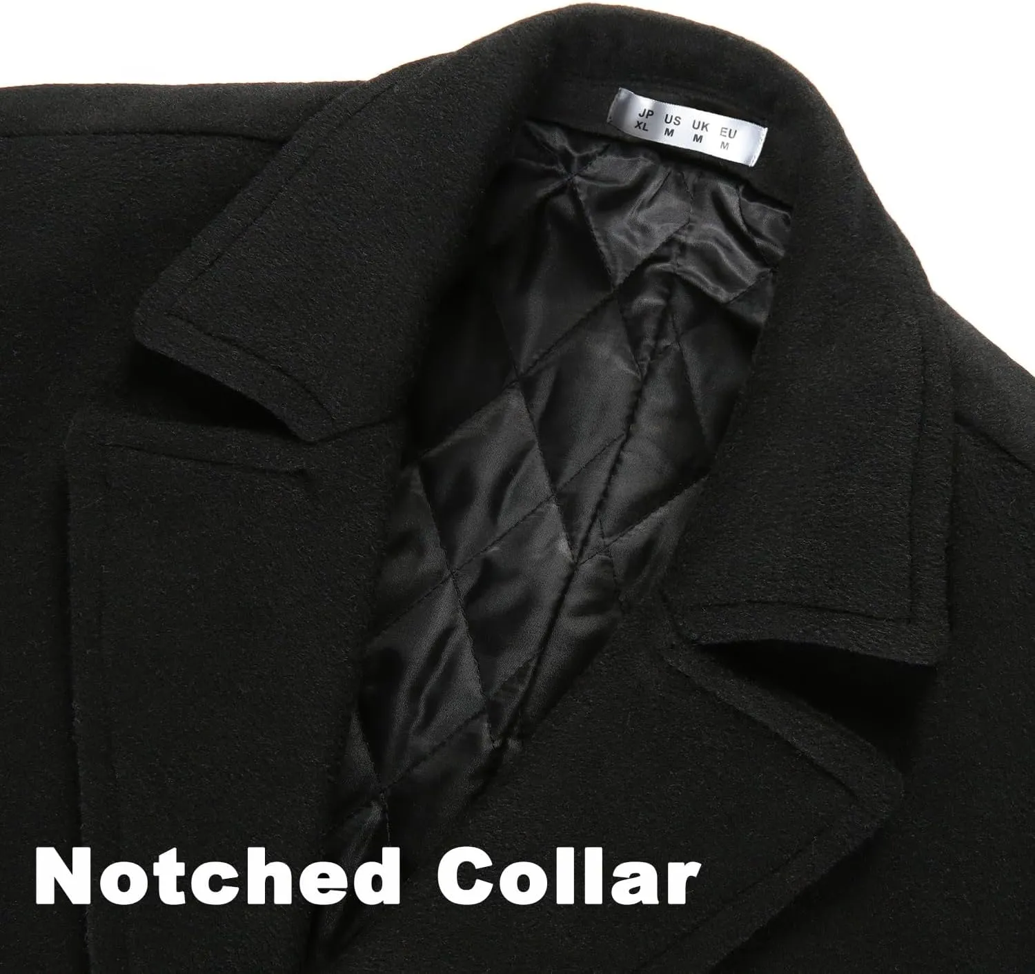 APTRO Men's Luxury Full Length Trench Coat Long Wool Overcoat Winter Windbreaker