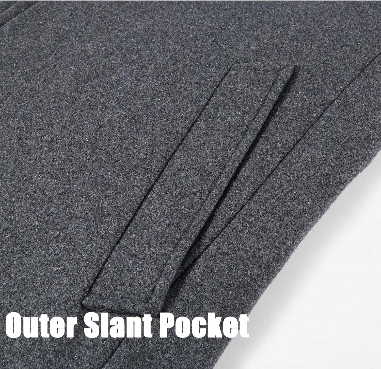 APTRO Men's Luxury Full Length Trench Coat Long Wool Overcoat Winter Windbreaker