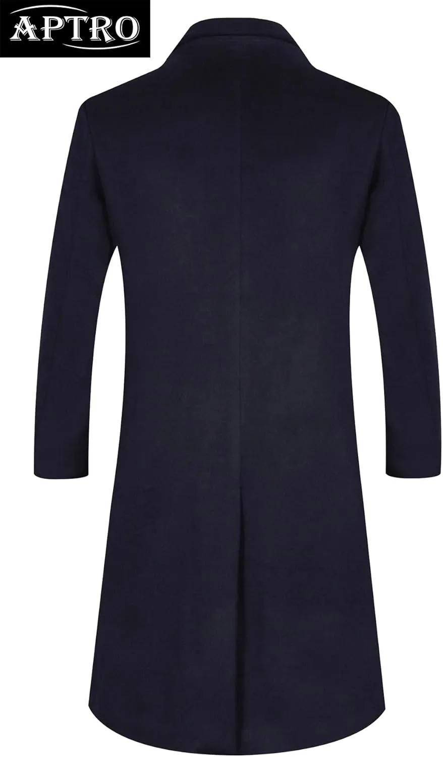 APTRO Men's Luxury Full Length Trench Coat Long Wool Overcoat Winter Windbreaker