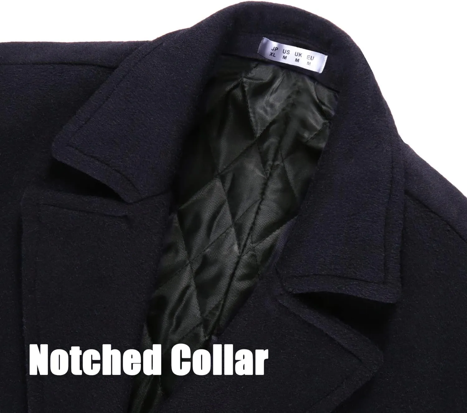 APTRO Men's Luxury Full Length Trench Coat Long Wool Overcoat Winter Windbreaker