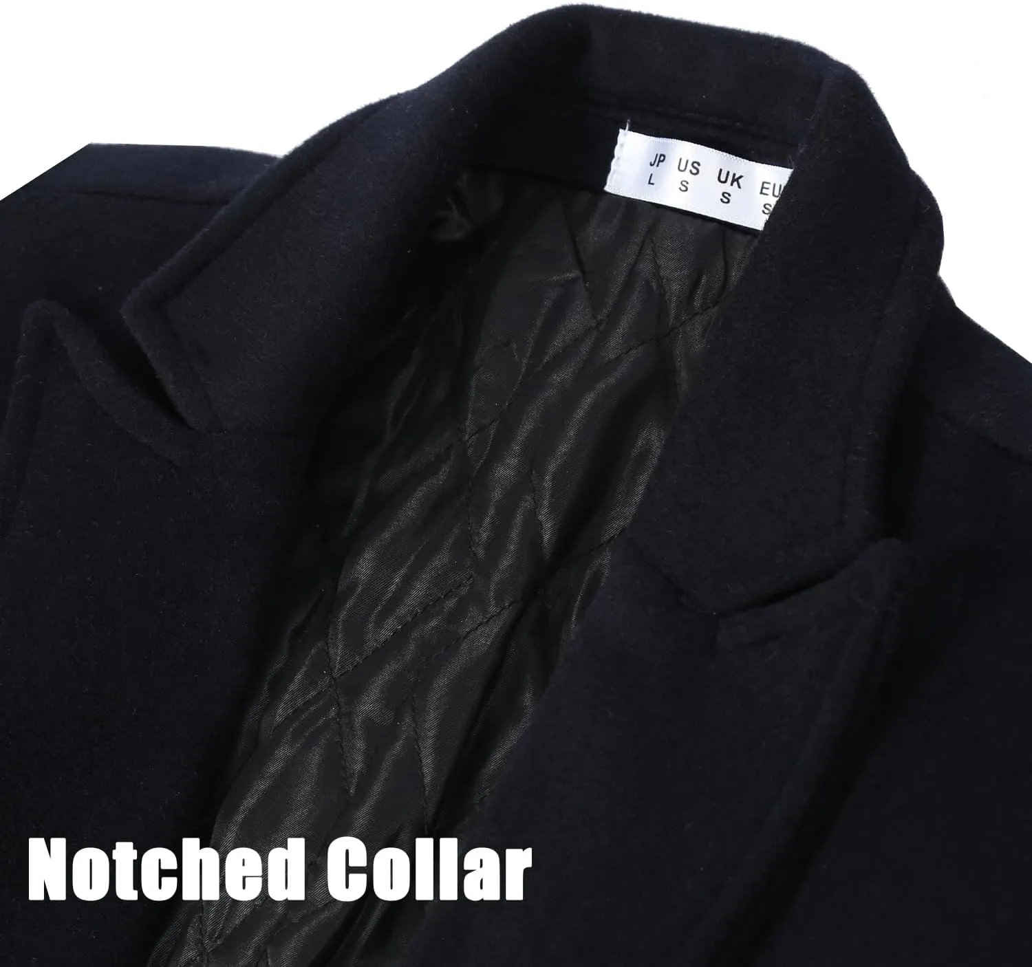 APTRO Men's Luxury Full Length Trench Coat Long Wool Overcoat Winter Windbreaker