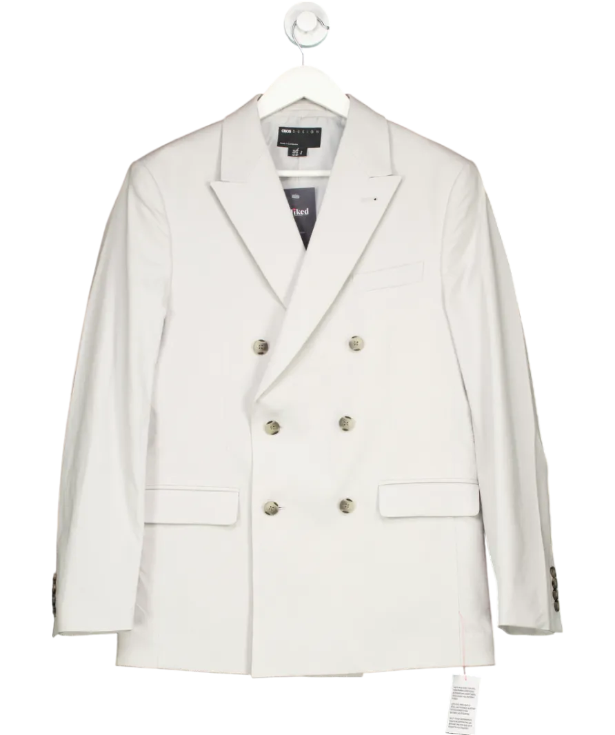 ASOS Grey Double Breasted Linen Blazer UK 38" CHEST