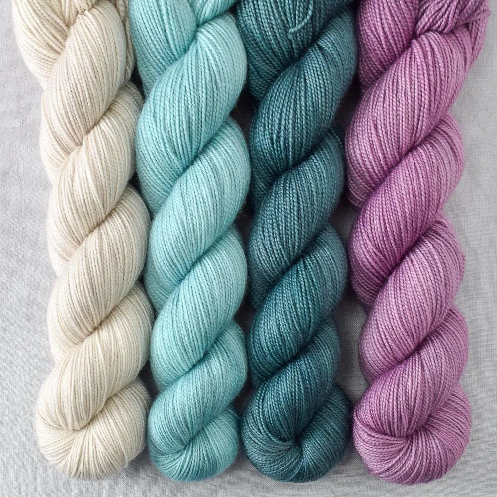 Beryl, By the Sea, Lepidolite, Plover - Yummy 2-Ply Quartet