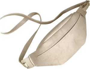BESPORTBLE Fanny Pack Adjustable Pu Leather Casual Waist Bag White Shoulder Bag for Women
