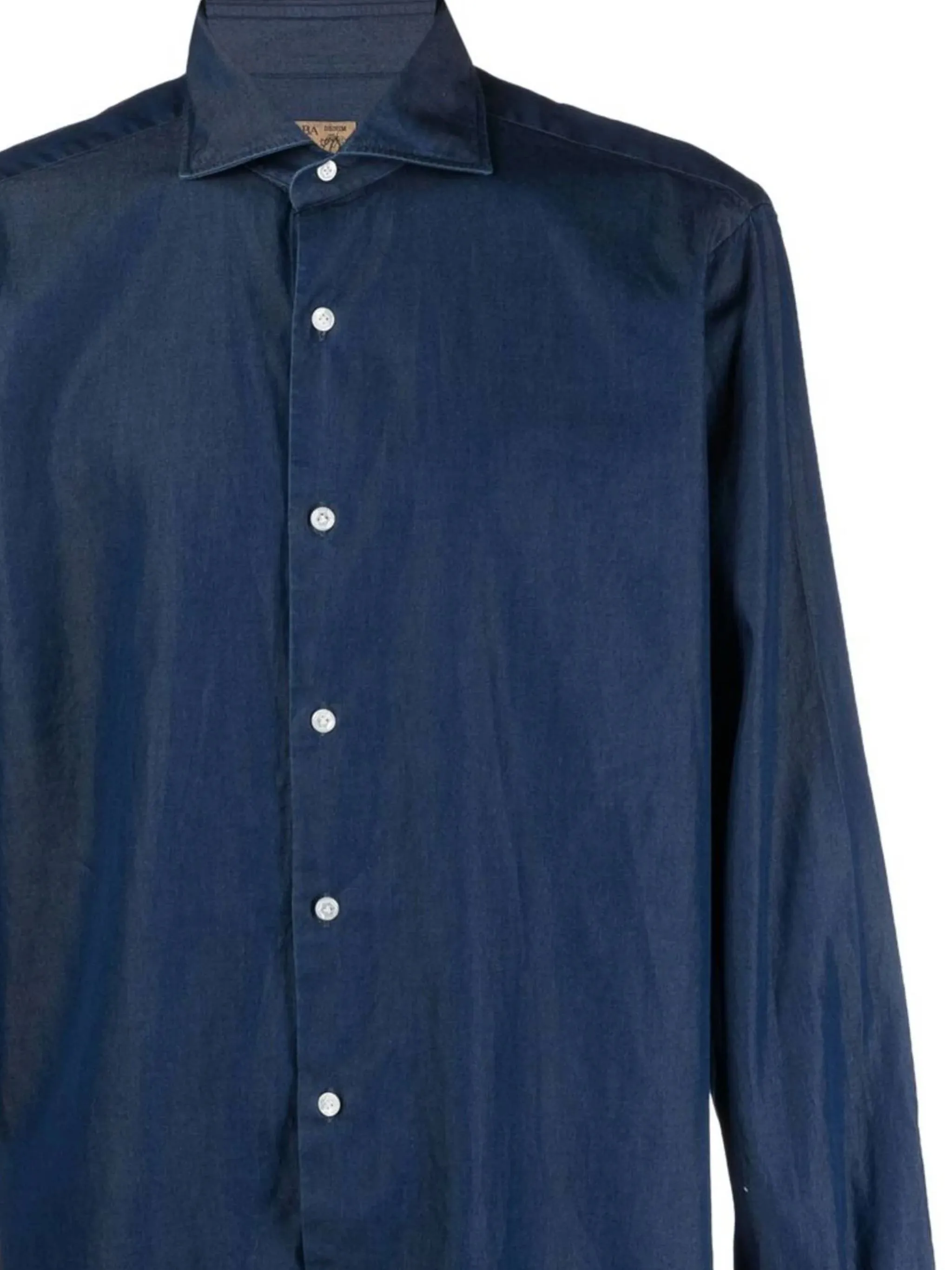 Blue Cotton Classic Hooded Shirt