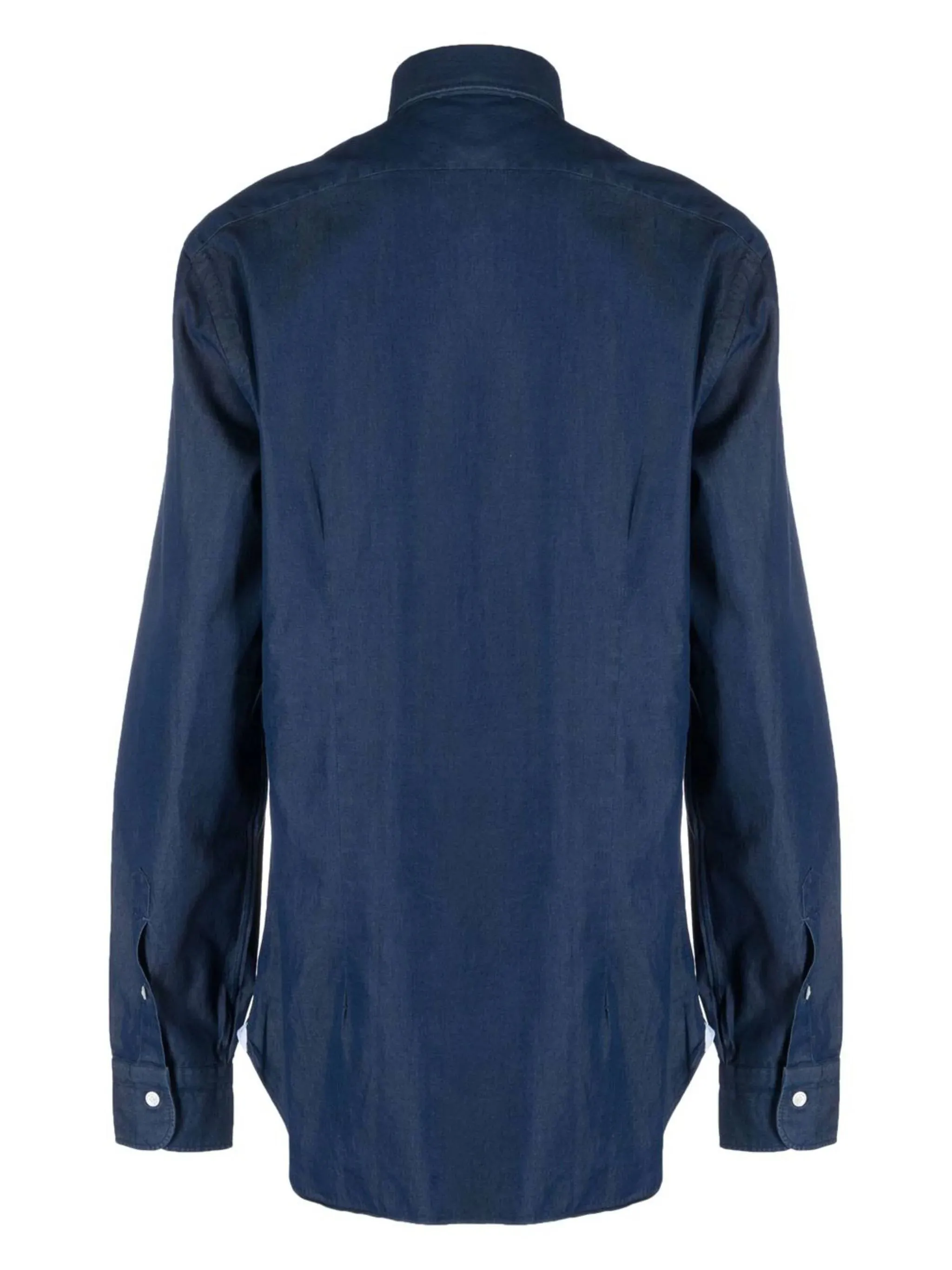 Blue Cotton Classic Hooded Shirt