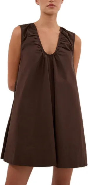 Bubble Babydoll Dress for Women Sleeveless Ruched U Neck Tank Mini Dresses Casual Summer Puffy Dress