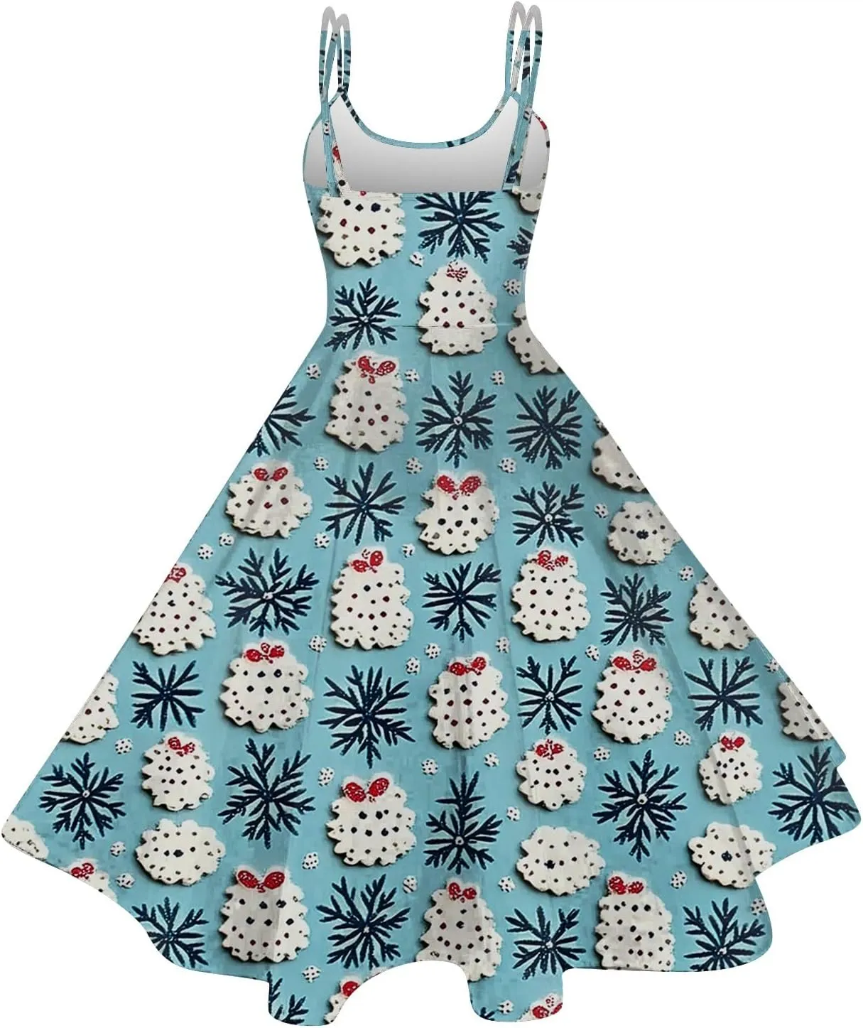 Christmas Sleeveless Dresses for Women Cocktail Santa Claus Reindeer Pattern Prom Dresses 2024 Winter Holiday Clothes