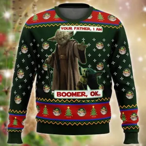 Christmas Yoda Boomer Ugly Sweater