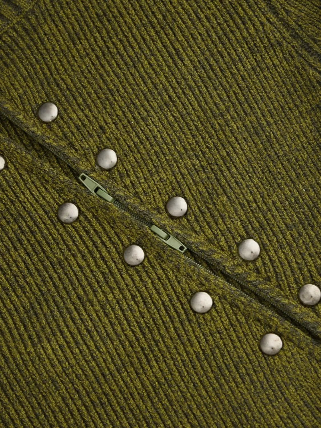 CIDER Stand Collar Rivet Zipper Cardigan