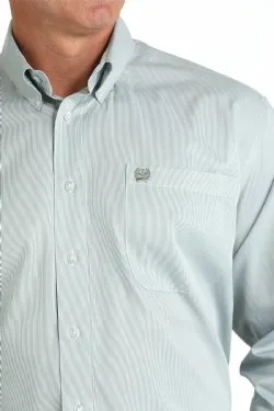 Cinch Men's Tencel Micro-Stripe Long-Sleeve Button-Down Western Shirt