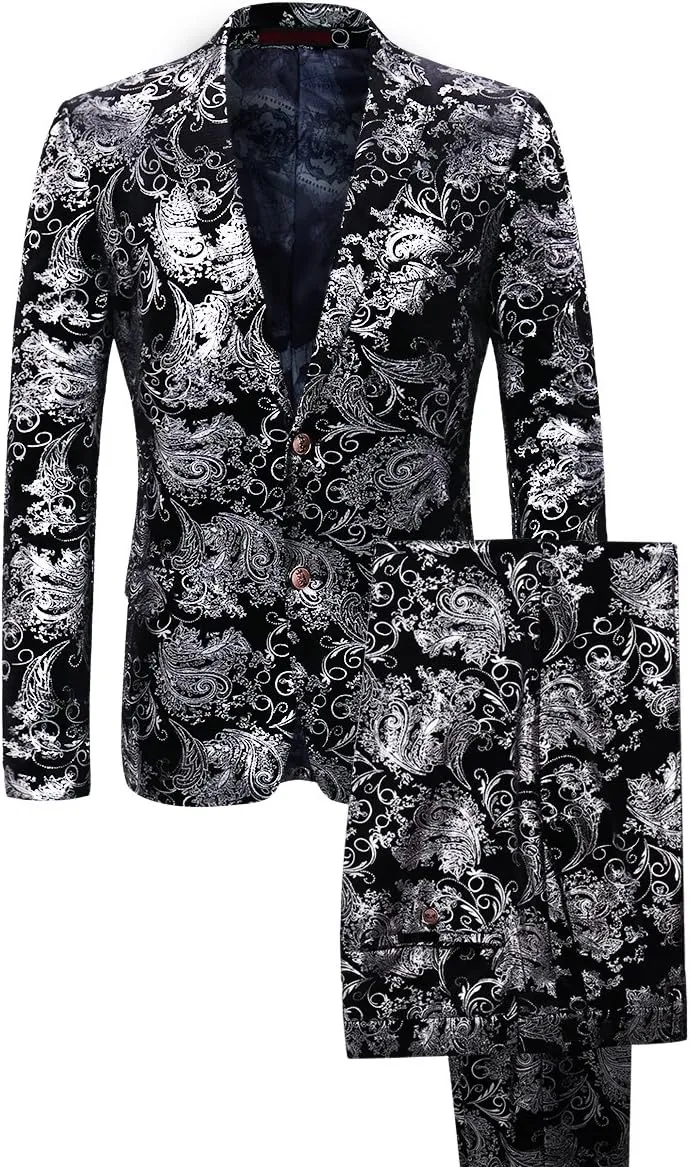 Cloudstyle Men's Dress Suit Single-Breasted 2 Pieces Slim Fit 2 Buttons Suits