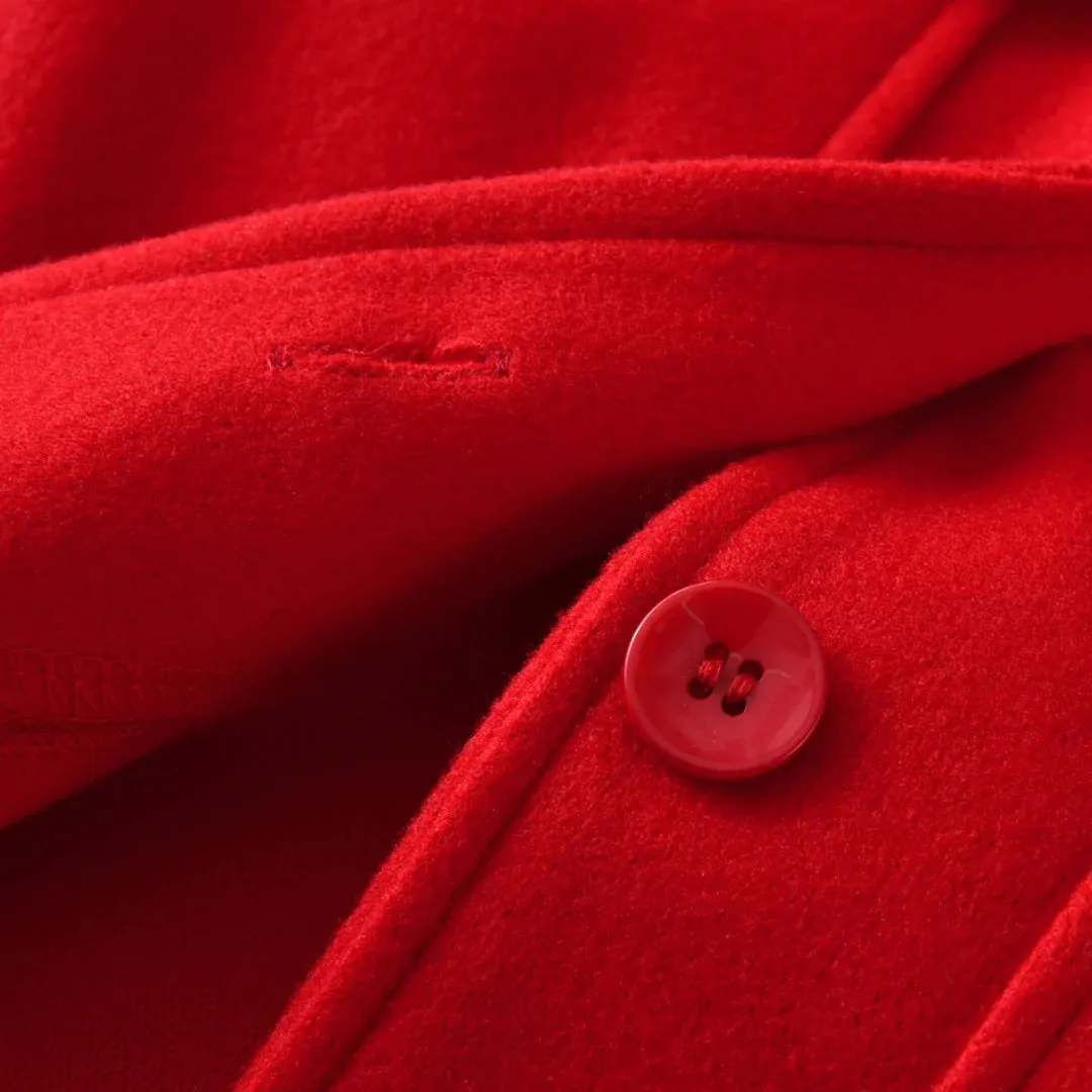 CN Bottom Flore Red Warm Dress Coat With Belt 10547