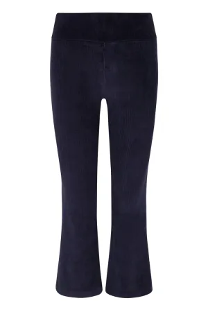 Crop Flare Corduroy Leggings in Navy