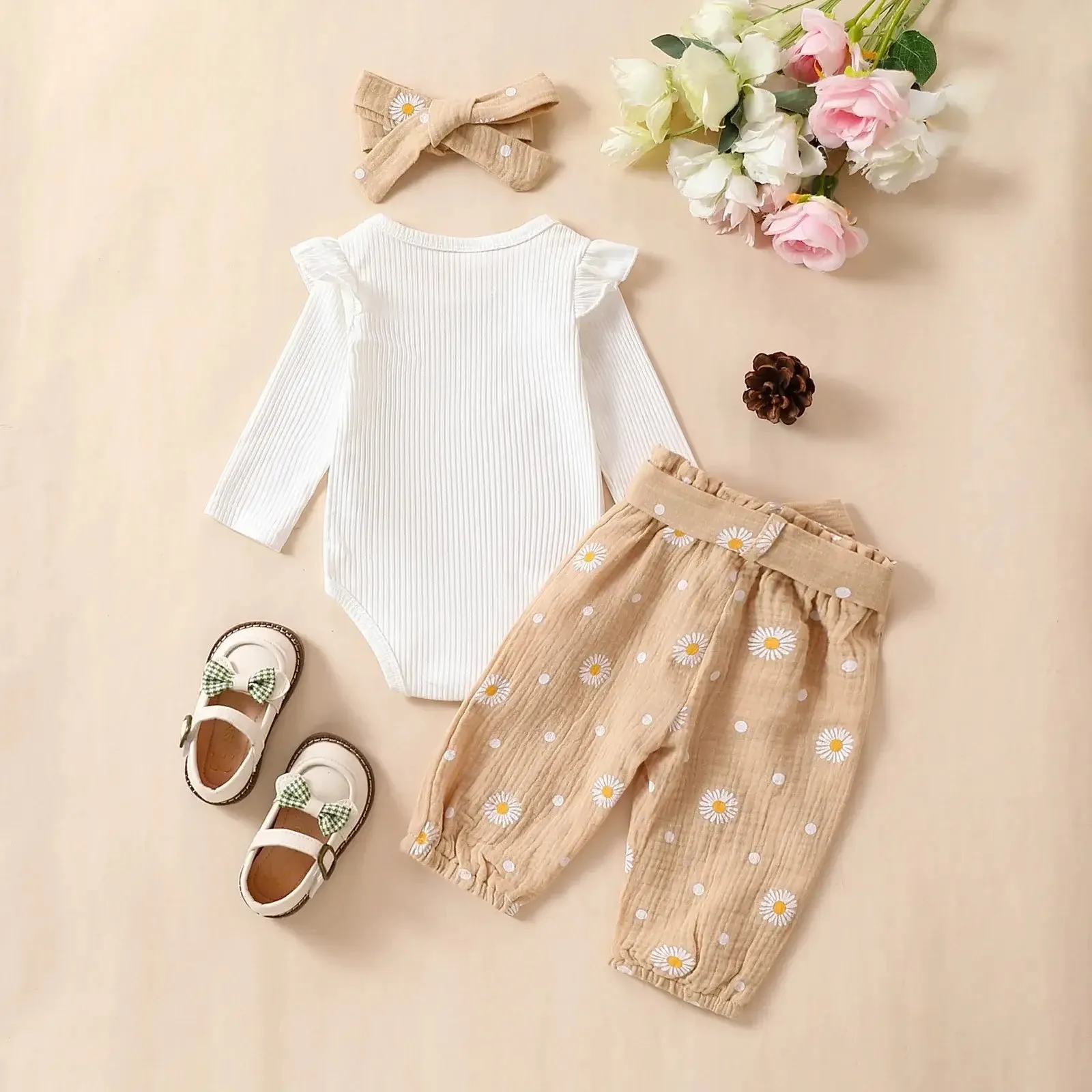 Daisy Muslin Pants Baby Set