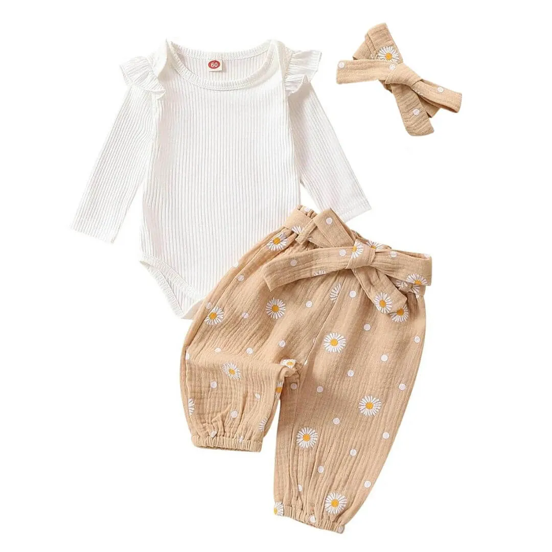 Daisy Muslin Pants Baby Set