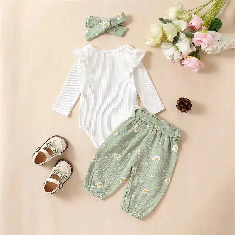 Daisy Muslin Pants Baby Set