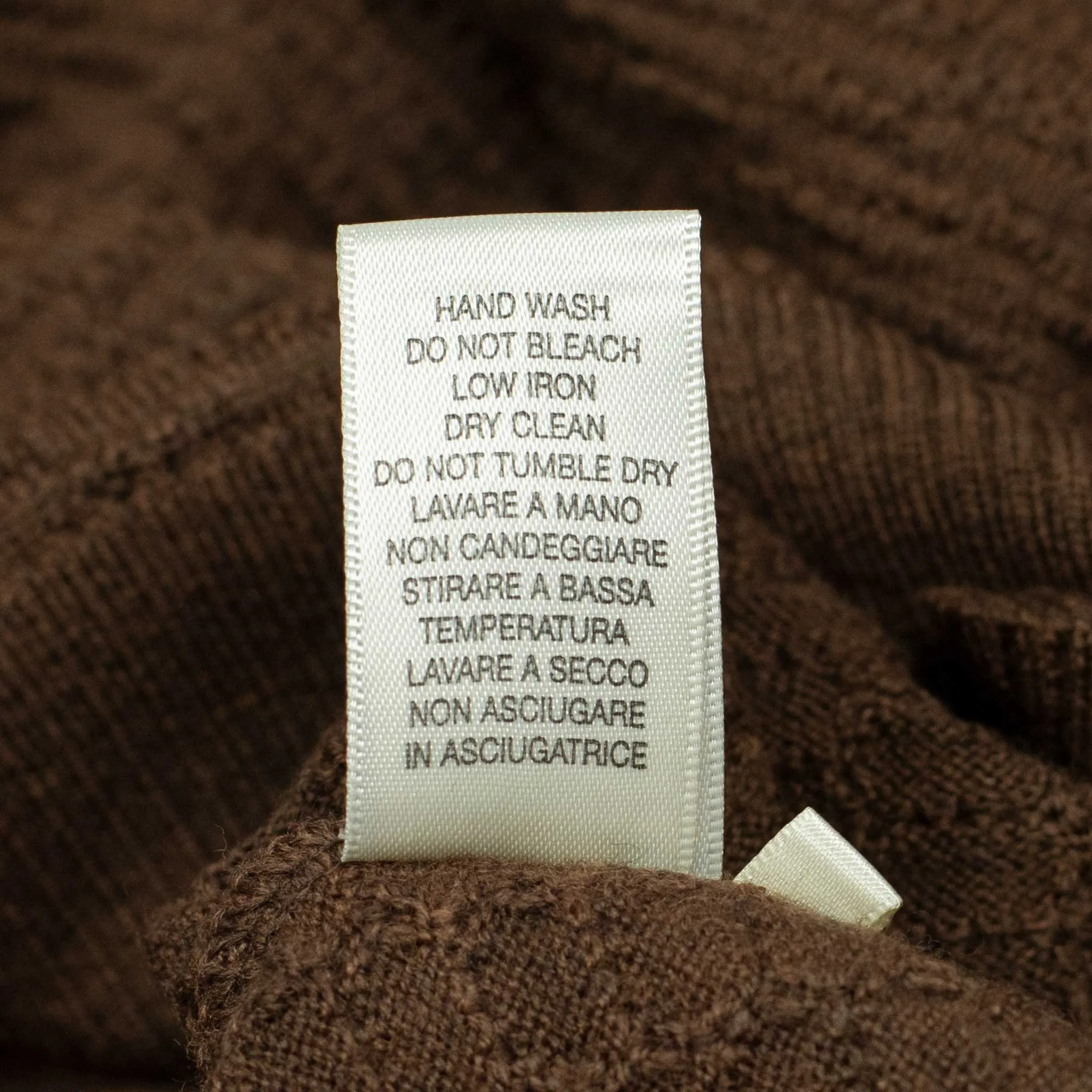 Dash stitch lightweight crewneck sweater in rusty brown merino wool (restock)
