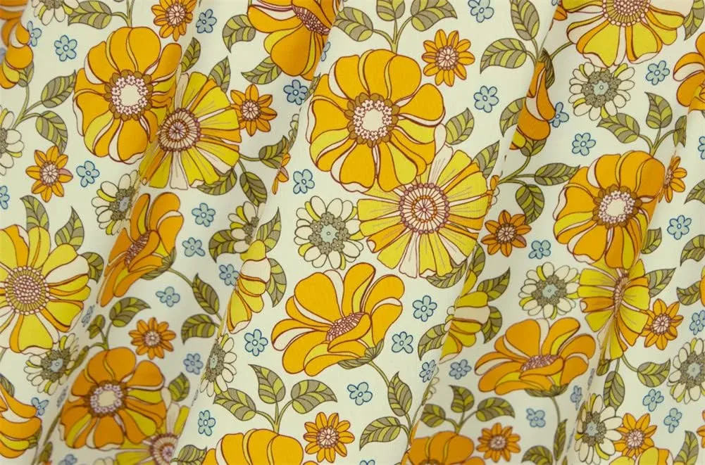Design Vintage Retro Floral Printed A Line Skirt High Waist Poplin Cotton Summer Skirts for Women
