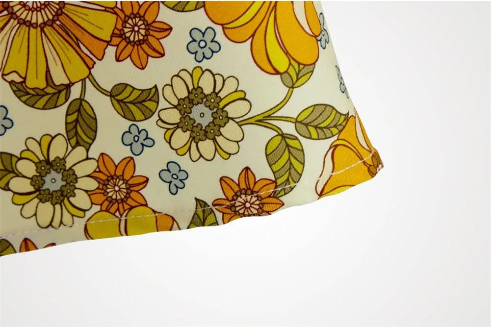 Design Vintage Retro Floral Printed A Line Skirt High Waist Poplin Cotton Summer Skirts for Women