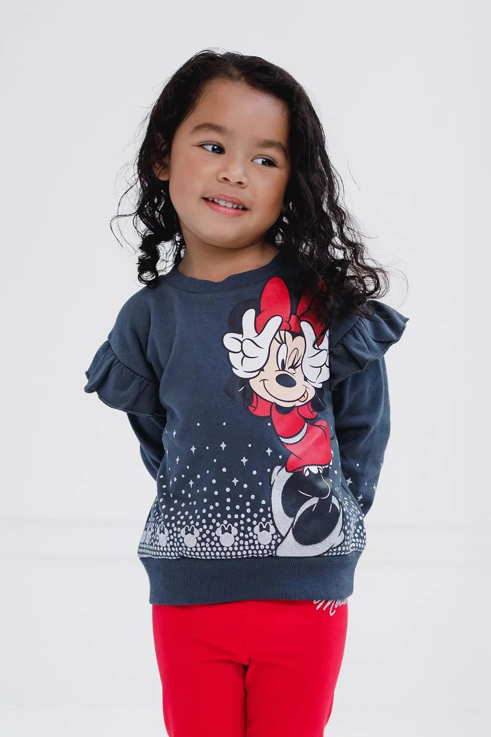 Disney Minnie Mouse Fleece Sweatshirt and Leggings Outfit Set Infant to Big Kid Sizes (18 Months - 14-16)