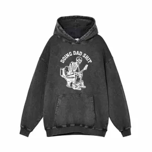 Doing Dad Shit Skull Vintage Washed Hoodie