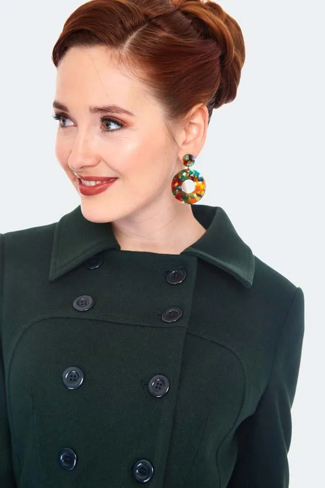 Double Breasted Green Pea Coat