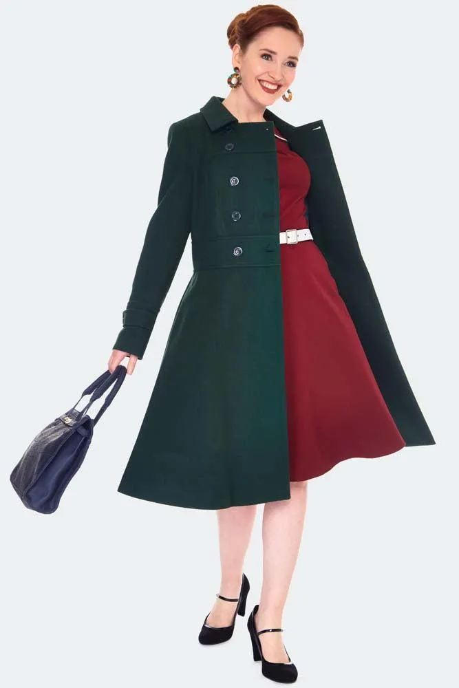 Double Breasted Green Pea Coat