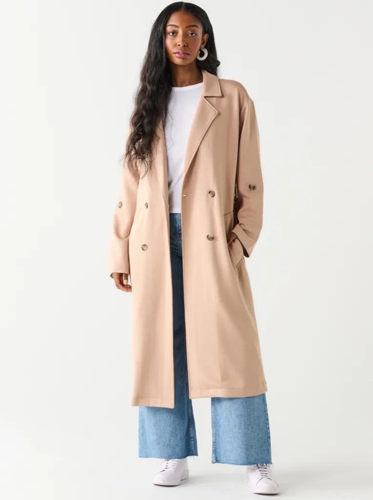Double Breasted Knit Trench Coat (Dex)