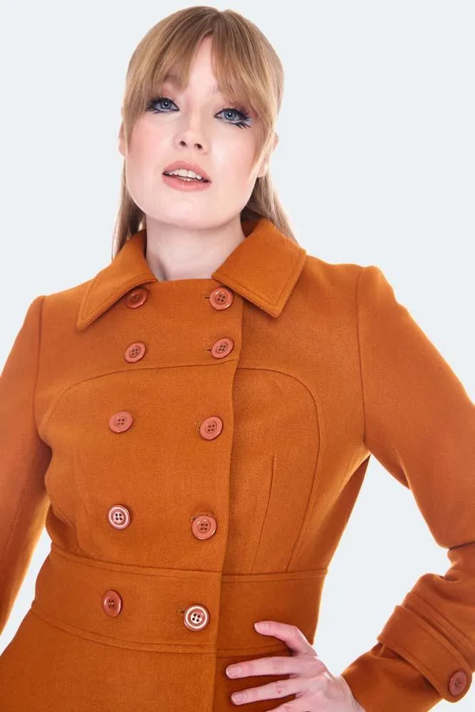 Double Breasted Orange Pea Coat