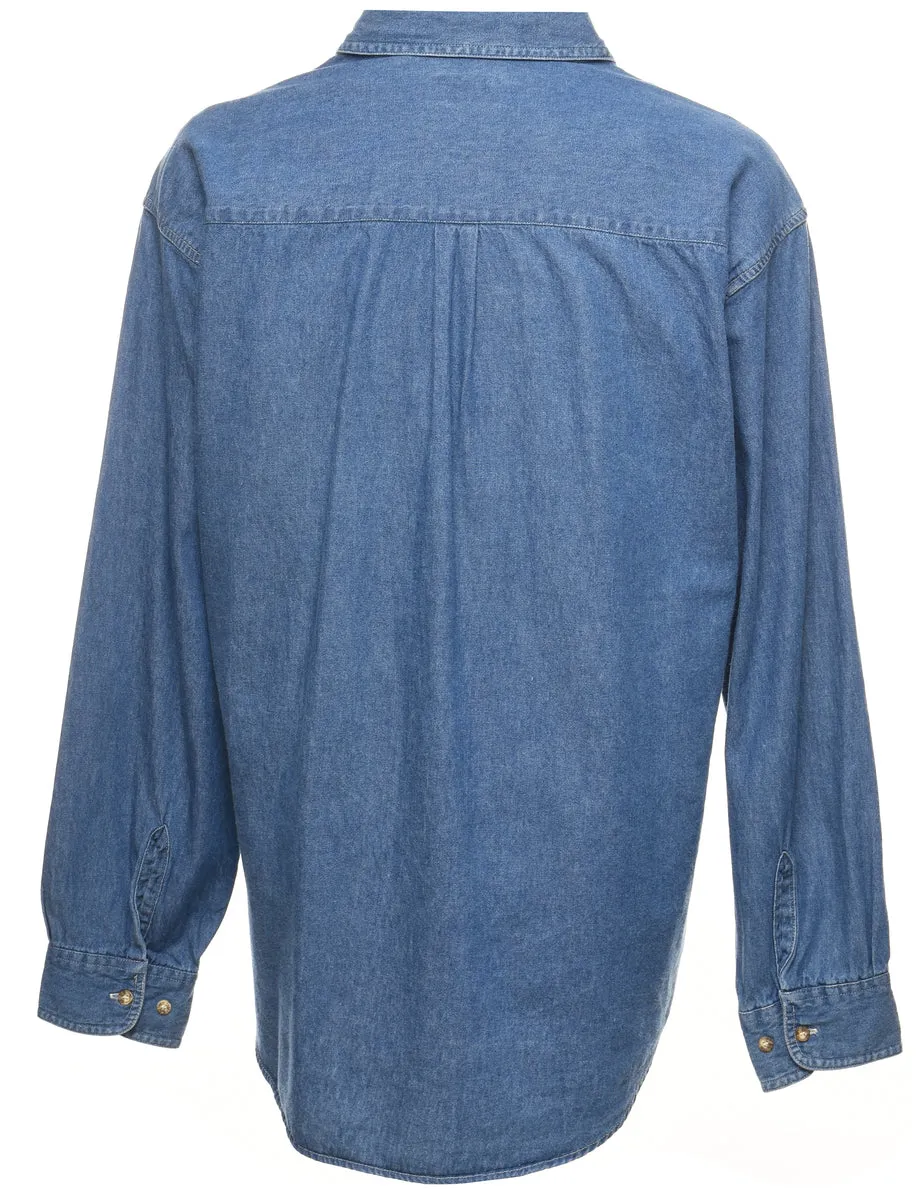 Faded Glory Medium Wash Denim Shirt - XL