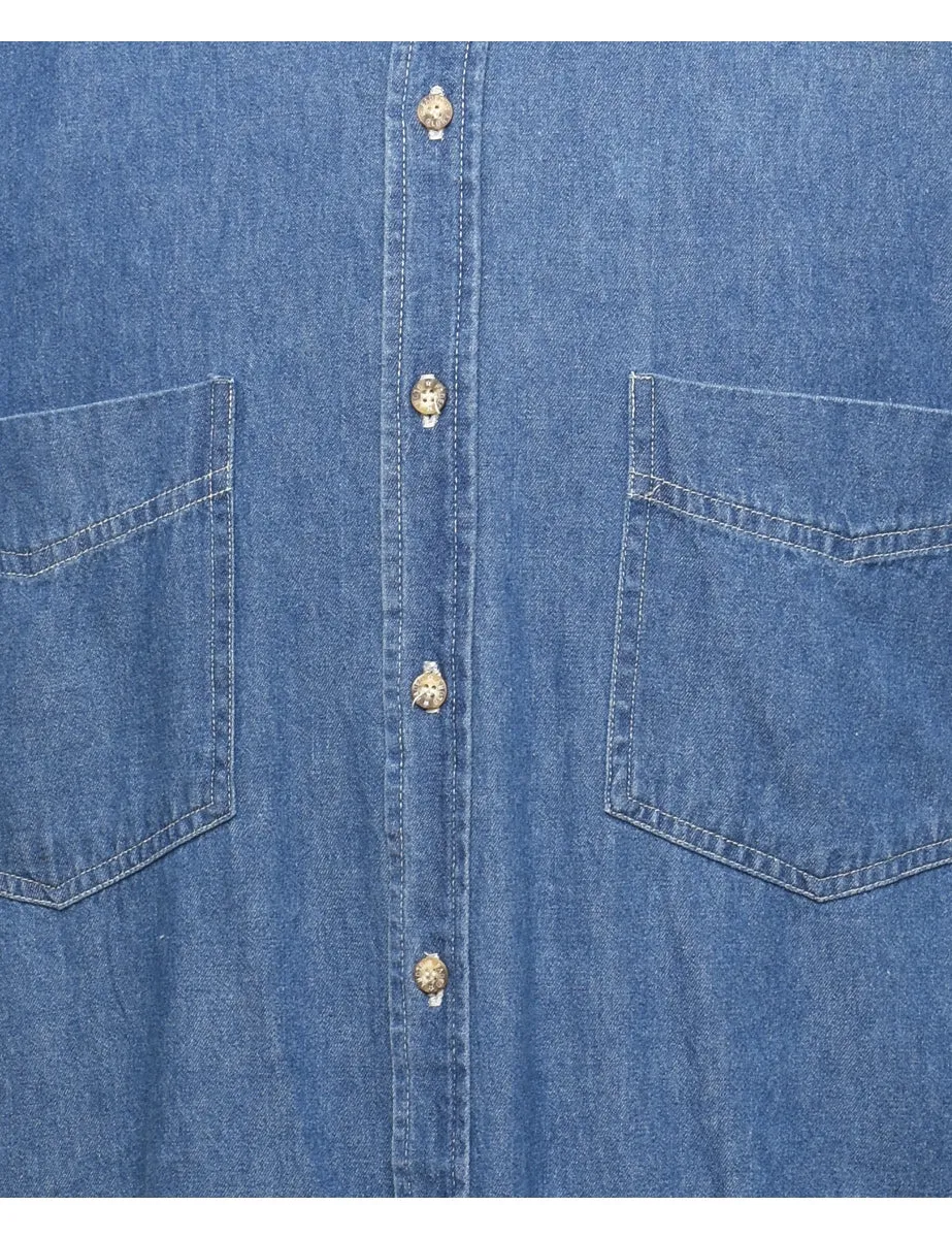 Faded Glory Medium Wash Denim Shirt - XL
