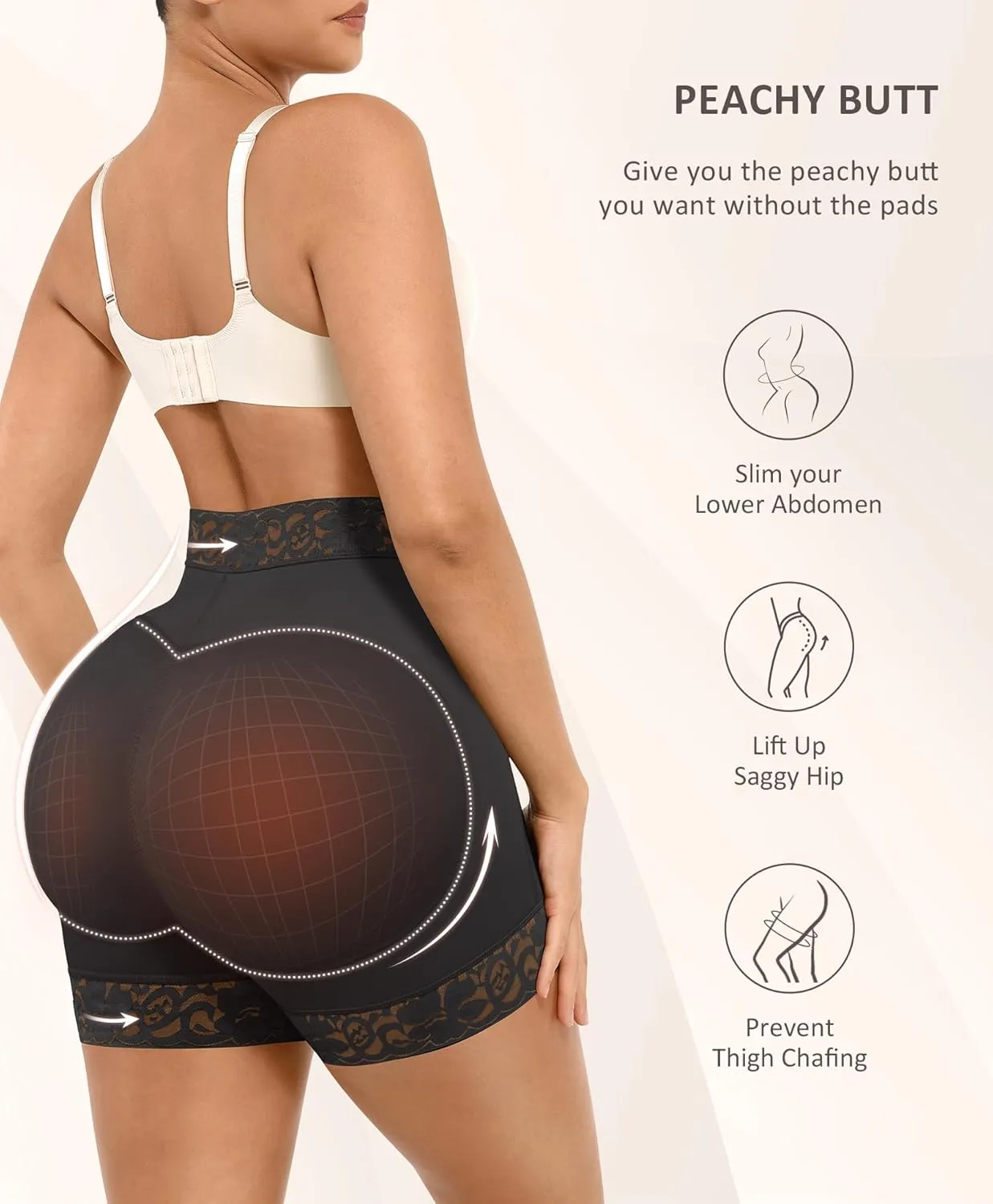 FeelinGirl Butt Lifter Panties Hip Enhancer Shapewear Tummy Control Body Shaper Shorts