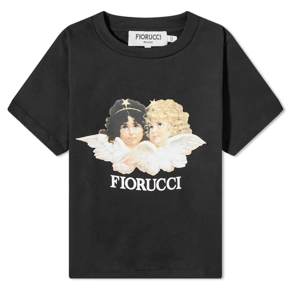 Fiorucci Angel Classic Crop T-Shirt, Black