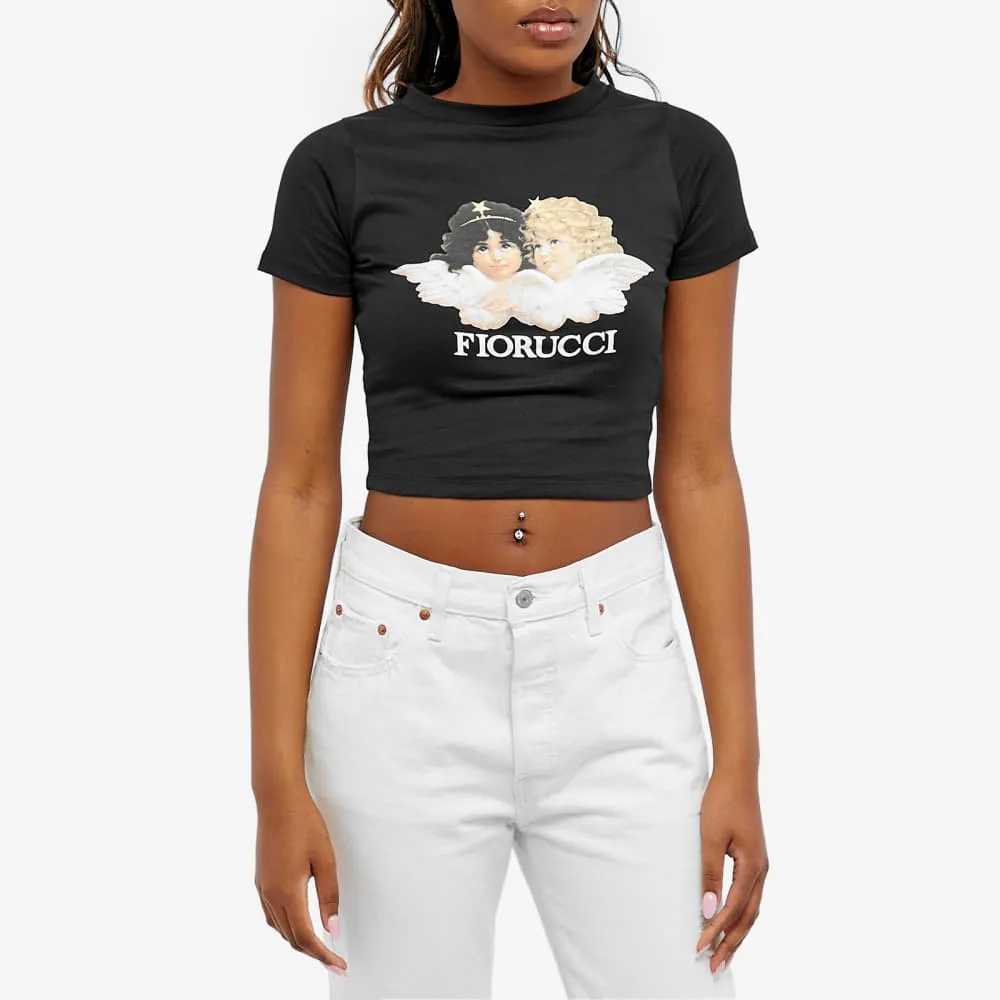 Fiorucci Angel Classic Crop T-Shirt, Black