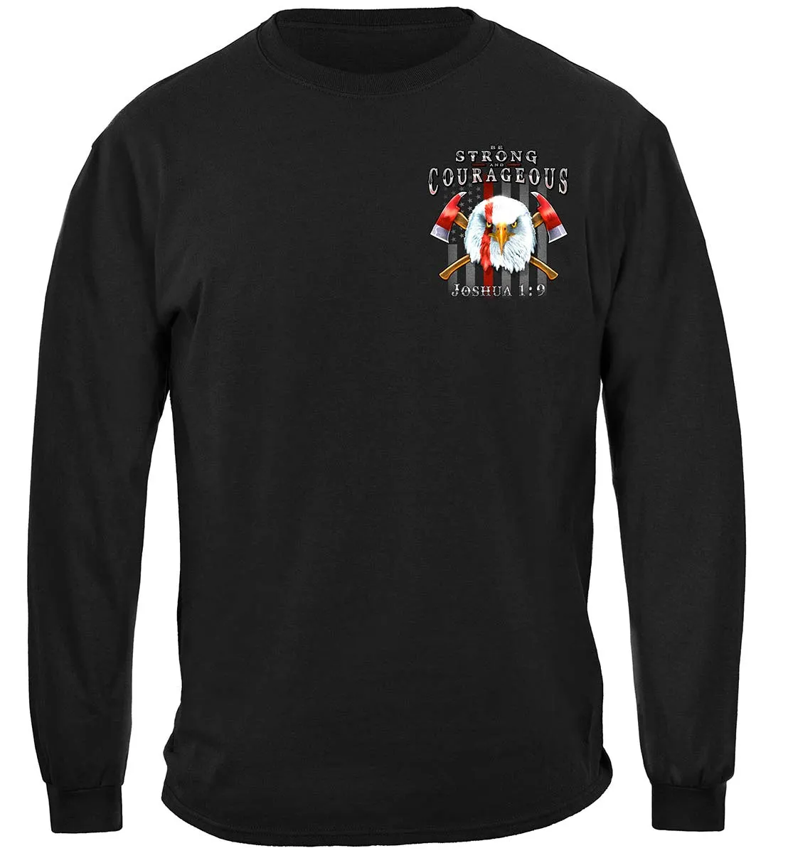 Firefighter Eagle Flag Red Line Classic Long Sleeve Shirts