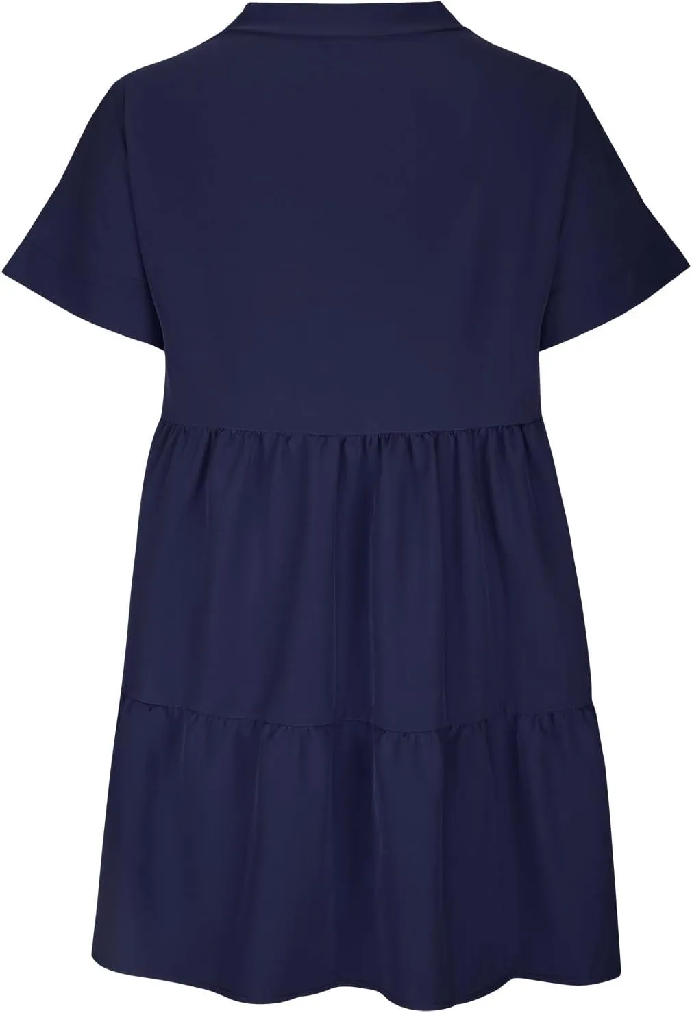 FZYLQY Womens Casual Dresses Short Sleeve V Neck Tiered Mini Dress Loose Fit Comfy Ruffle Swing Dress Trendy Beach Sundress