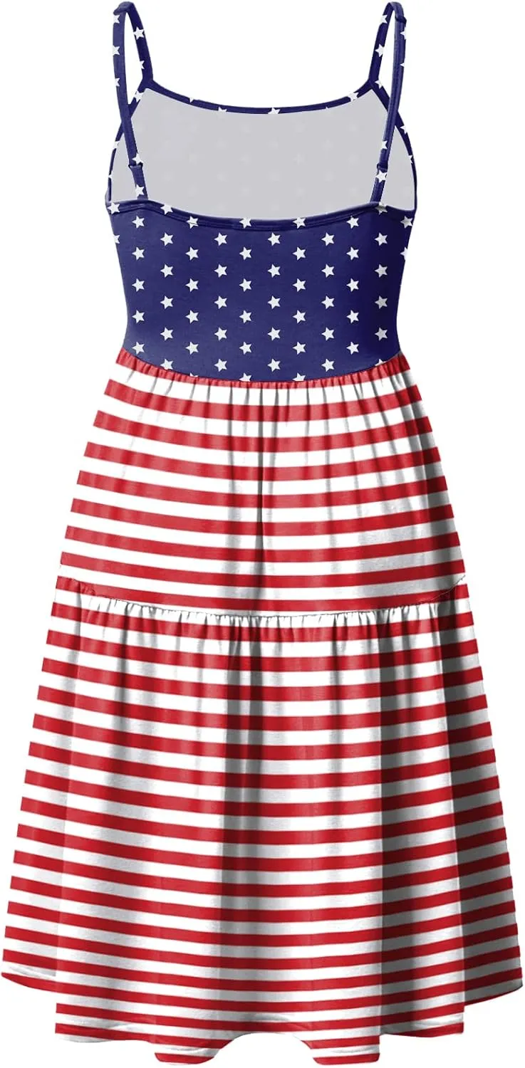 GINKANA Women's Sleeveless Maternity Dress Adjustable Strappy Summer Casual Swing Dress for Daily Wearing Or Baby Shower