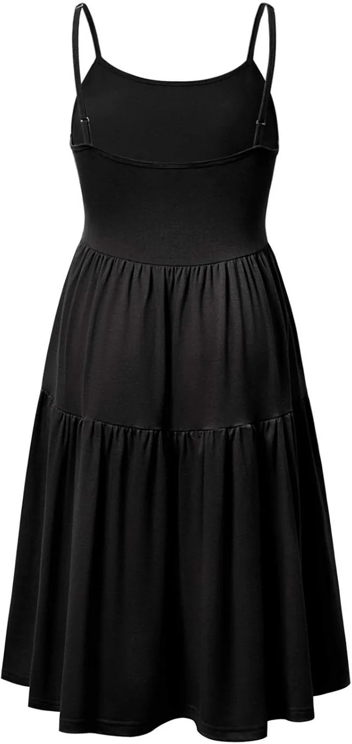 GINKANA Women's Sleeveless Maternity Dress Adjustable Strappy Summer Casual Swing Dress for Daily Wearing Or Baby Shower