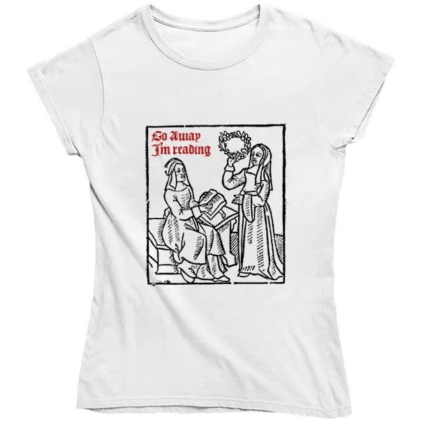 Go Away I'm Reading Woodcut T-shirt - Choice of Shapes/Styles