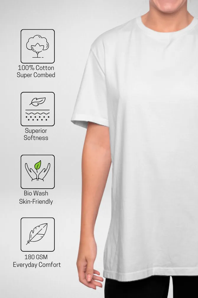 Grey Melange and White Oversized T-Shirts Combo for Women