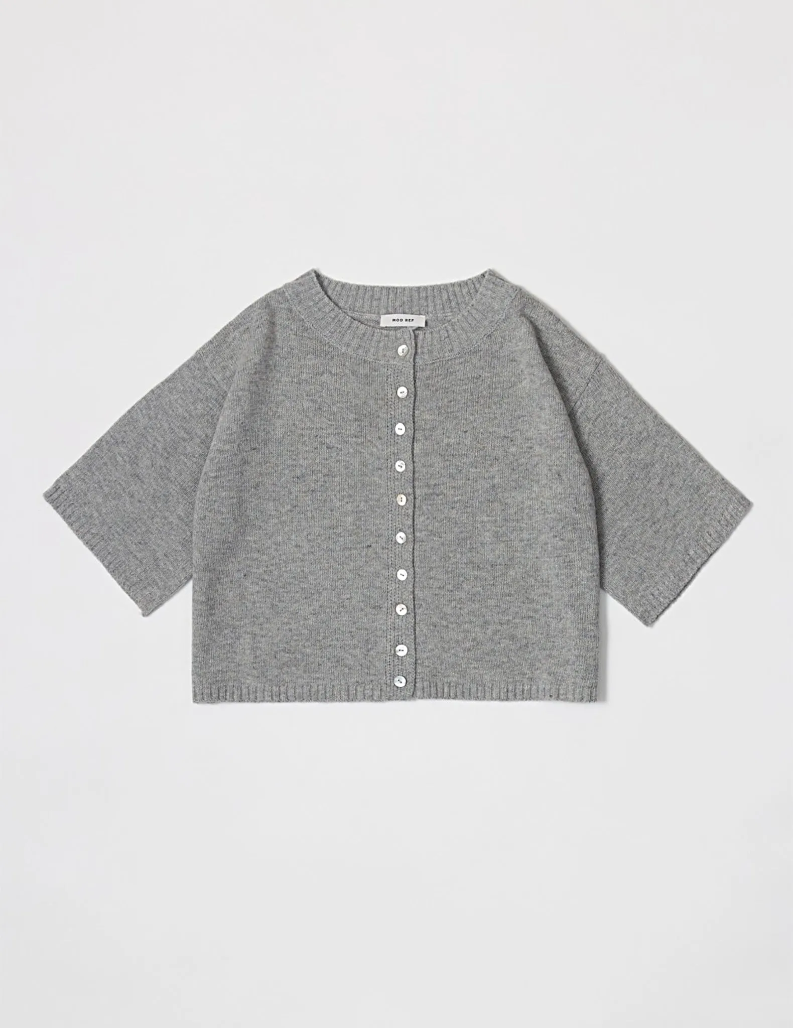 Heather Half Sleeve Button Cardigan