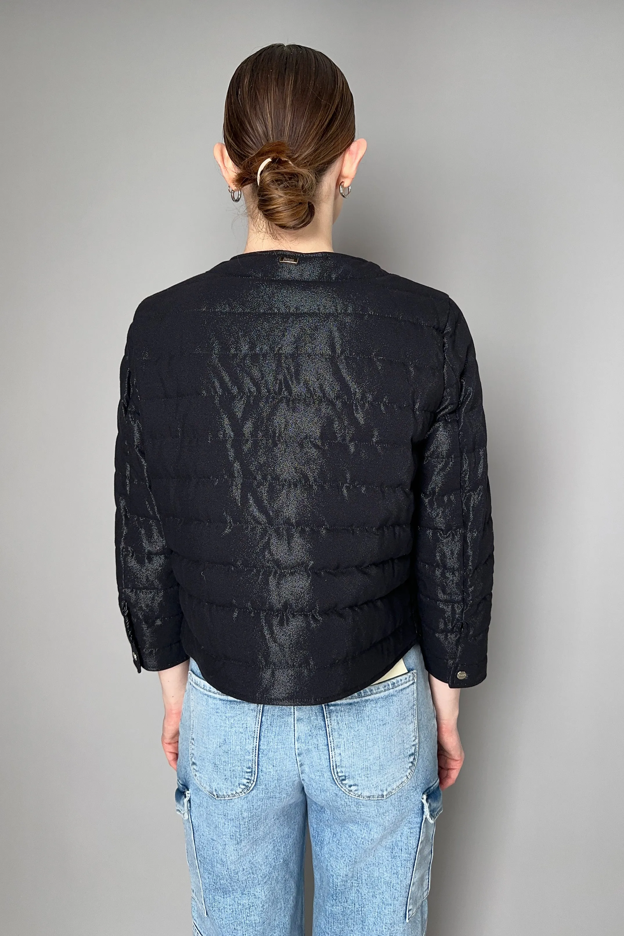 Herno Lurex Padded Jacket in Black