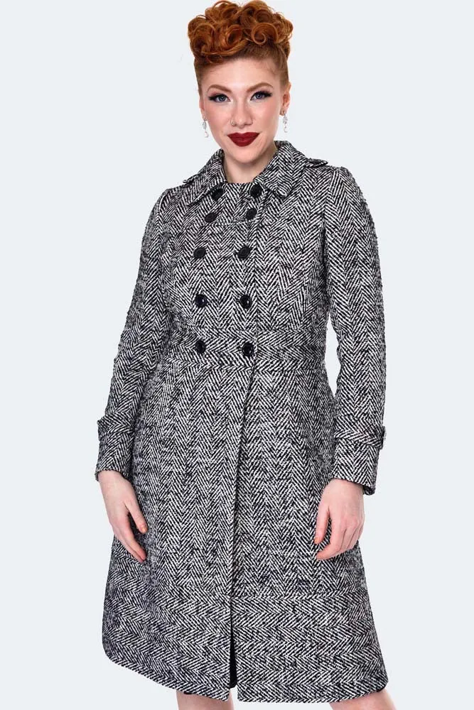 Herringbone Double Breasted Pea Coat